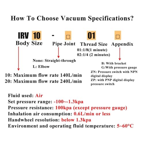 Vanne de réduction de pression sous vide IRV pour vide stable