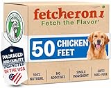 FETCHERONI Premium Chicken Feet Dog Treats - Dehydrated Poultry Foot - No Additives - Digestible Chew - Joint Health Support - All Natural (50-Pack)