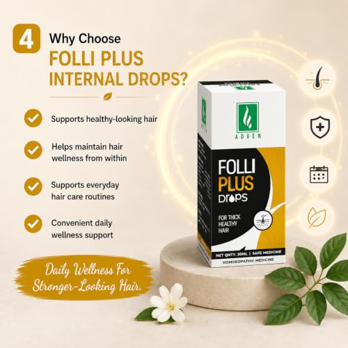 Image of Folli Plus Hair Root Nourishment & Scalp Wellness Drops | Homoeopathic Formula for Hair Strength, Scalp Health Wellness Support | 2 x 30 ml