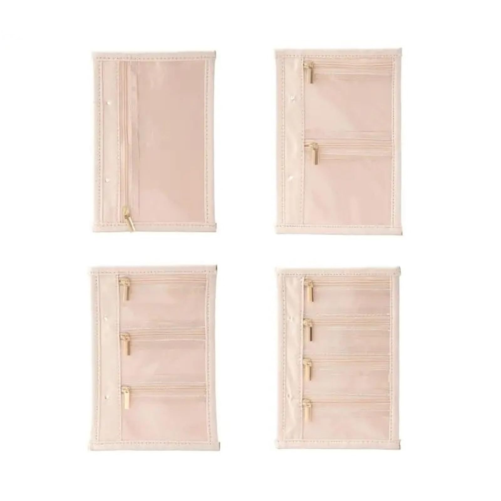 FDzkrtvm Transparent Jewelry Storage Book, 4 Pcs Jewelry Storage Bag Multi Compartments Secure ions(Mix)