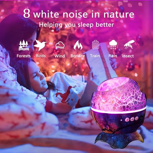 Image of XQBX Dinosaur Egg Galaxy Projector Glow in The Dark Stars for Ceiling Room Decor Aesthetic led Lights for Bedroom Mothers Day Gifts Disco Ball Decor Ceiling Light Fixture Autism Sensory Products
