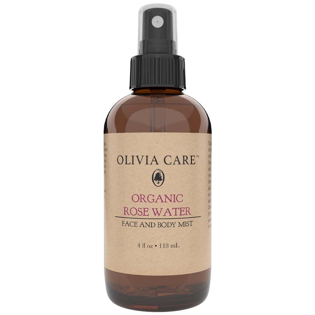 Organic Rose Water Mist Refreshing Toner Spray For Face & Body by Olivia Care - 100% Natural & Vegan. Hydrating & Moisturizing, Fresh Rose Scent - Reduce Skin Irritation & Anti-Aging Properties – 4 OZ