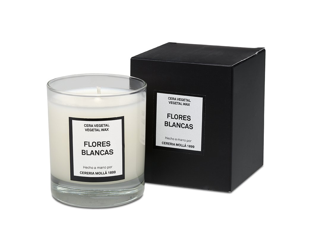 Santiago – Candle in Glass Tumbler, Vegetable Wax, Scented White Flowers