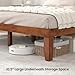 KOMFOTT 14 Inches Wood Platform Bed Frame Queen Size, Solid Wood Mattress Foundation with Rubber Wood Frame, Strong Poplar Wood Slat Support, No Box Spring Needed, Bed Frame (Brown Cherry)