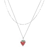 Tree of Life/Infinity Cross/Lock and Key/Lotus/Hamsa/Horse/Strawberry/Opal/Lariat/Dragonfly/Heart/Violin Layered Necklace Sterling Silver for Women