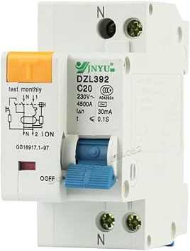 1P+N 1 Poles 32A 230V Mini Earth Leakege Circuit Breaker Household Leakege Residual Over Current Protection RCBO DZL392-C20-1p16a