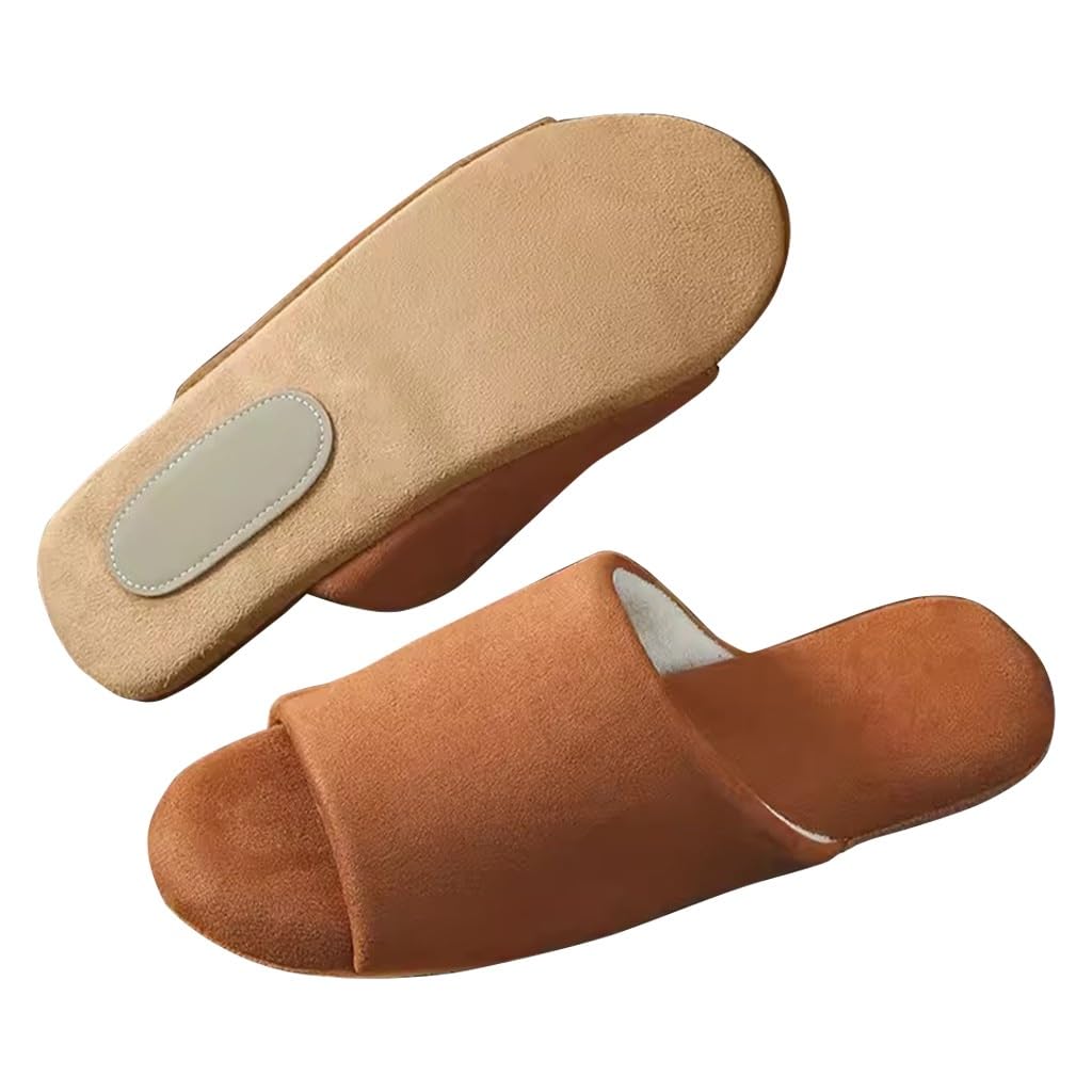 Zapatillas De Algodón para Mujer, Zapatillas Mudas Japonesas, Hombres Y Mujeres Four Seasons Hogar Interior Piso De Madera Antideslizante Fondo Suave Zapatillas Suaves Silenciosas (Beige, 35/37 EU)
