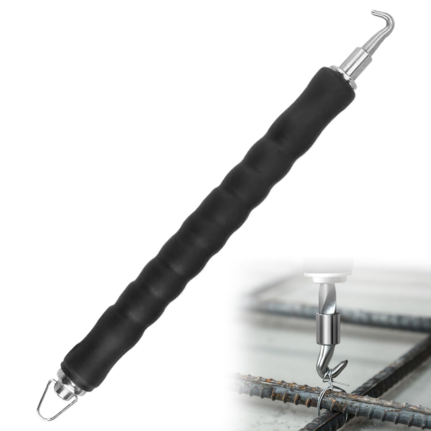 Gancho Retráctil Semi Rebar Wire Twister Rebar Hook Tie Wire Twister Tornado de Alambre de Refuerzo Herramienta para Atar Refuerzos Gancho para Atar Barras de Refuerzo Mango de Goma Ergonómico