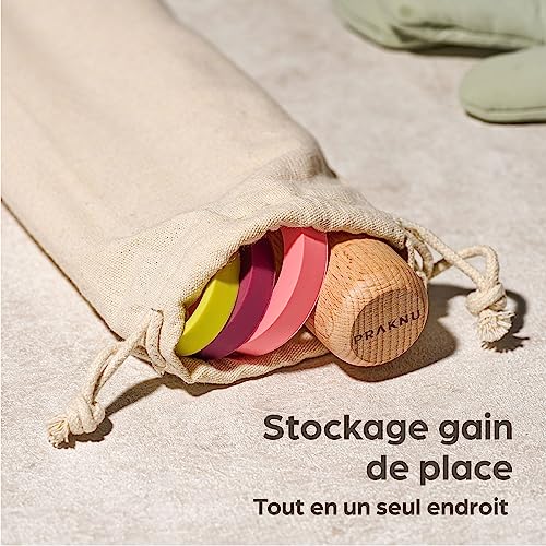 Praknu Rouleau à Pâtisserie avec Anneaux - Lot de 2 - Rouleau à Pâtisserie en Bois Durable FSC® - Pour un Étalement Régulier – vue 7