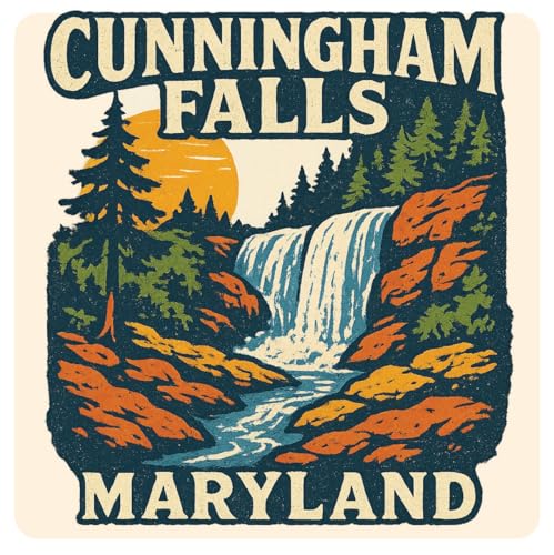 Cunningham Falls Maryland Vintage Souvenir Design Vinyl Decal Sticker 2-Inch
