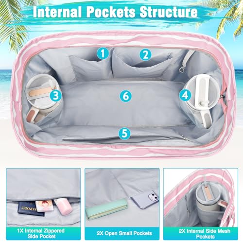 Image of HUANLANG Extra Large Beach Bag Waterproof Beach Totes Bags for Women Men,Pool Bag with Zipper Wet Pocket