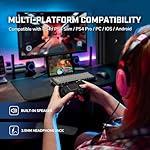 2 Pack Wireless PS4 Controller, Wireless Gaming Controller for PS4/Pro/Slim/PC with Dual Vibration//6-Axis Sensor/Motion Control/Touch Pad/3.5mm Audio Jack(Black & White) - Image 5