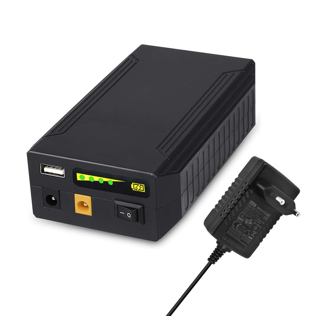 TalentCell Batteria al litio ricaricabile, 12 V/8300 mAh, 9 V/11000 mAh, 5 V/20000 mAh, uscita DC, batteria agli ioni di litio con caricatore per strisce LED, luce a nastro, telecamera CCTV e altro