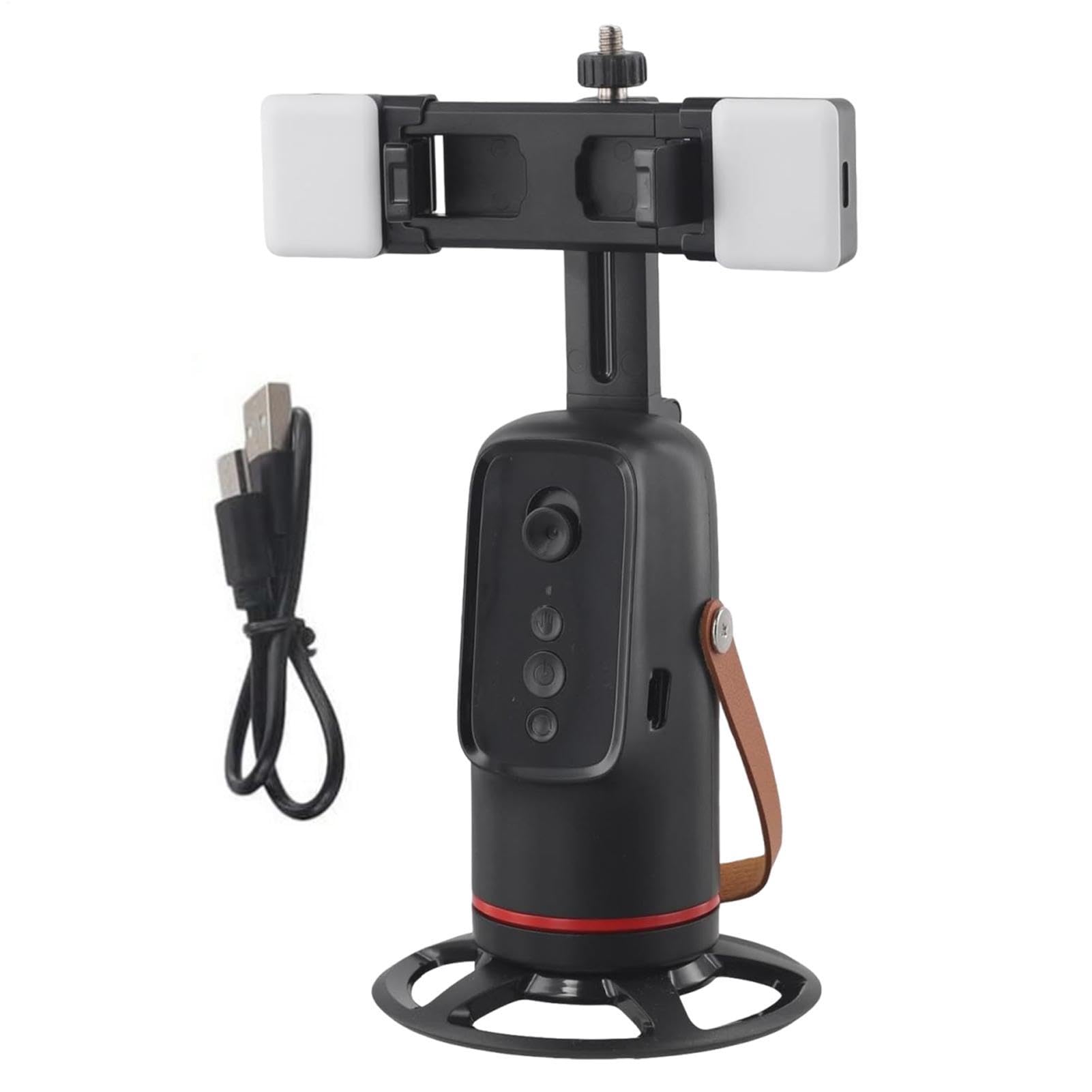 Treppiede per telefono AI – Supporto per rilevamento automatico del viso | Supporto rotante a 360° | Tecnologia Face Tracking, batteria ricaricabile, supporta vlogging, streaming e videochiamate.