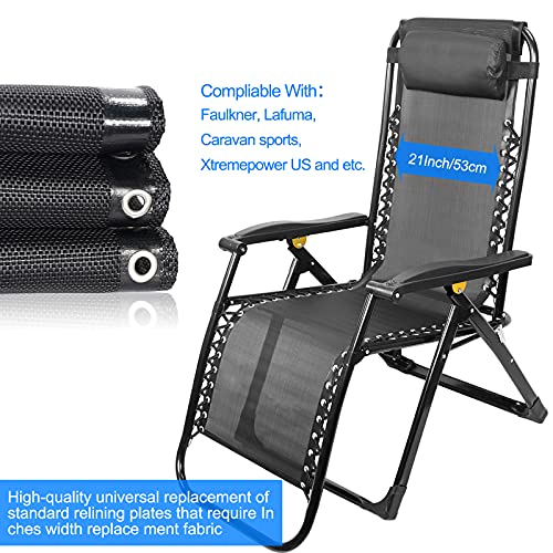 Sailimu Xl Zero Gravity Chair Replacement Fabric, Hook & Loop Fixed Top Sling Chair Fabric, Oversize Anti-Gravity Folding Lounge Repair Cloth Part For Outdoor Patio Beach Pool Lawn 63X21 Inches #TOP3