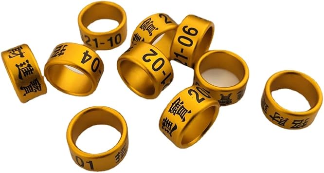 60pcs 2mm to 16mm Customized Birds Rings Pigeon Leg Bands Aluminium Printing Letters Year Numbers Metal Mark Name Personal Gold
