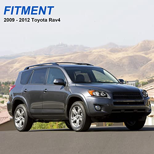 Alziria Halogen Headlight Assembly Compatible With 2009-2012 Toyota Rav4 (Black Housing Amber Reflector) #TOP4