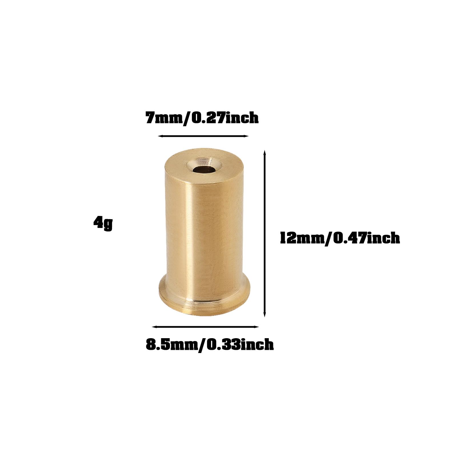 Lot de 5 Poids de Tête de Club de Golf en Laiton Pointes de Tige Accessoires de Tête de Poids Adaptés Aux Tiges en Acier Bois Acier Et Fer (4 G)