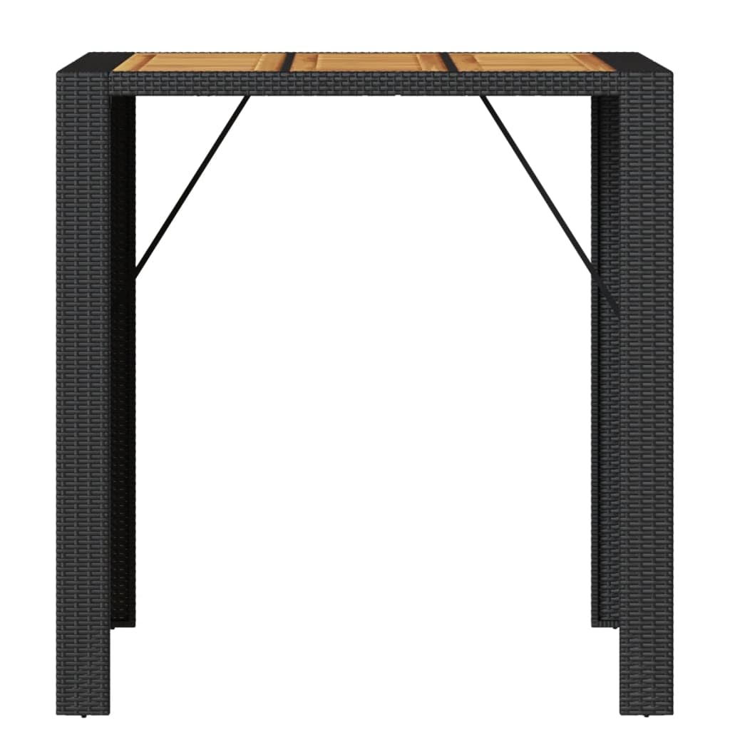 Table de Bar de Jardin en Bois Acacia Résine Tressée