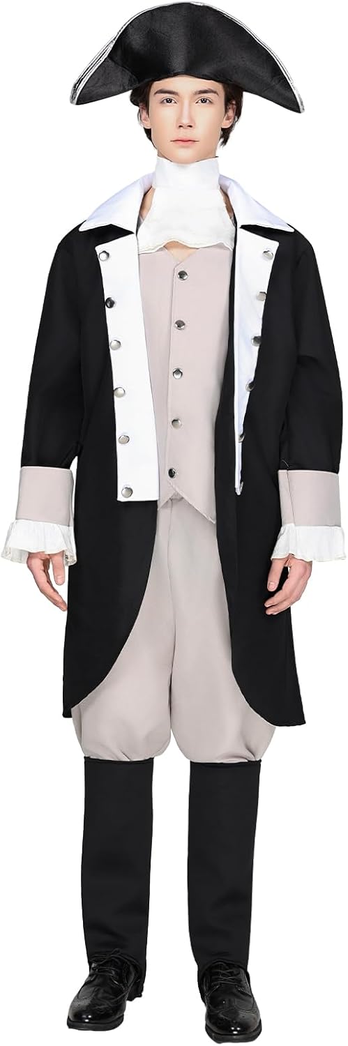 EraSpooky Mens George Washington Costume Adult Founding Father Colonial Outfits - Image 4