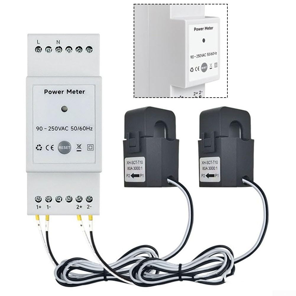 Para Smart Life Compatible Energy Meter 2 Canales BidireFor CTional WiFi Monitor de Energía para Sistemas Tuya