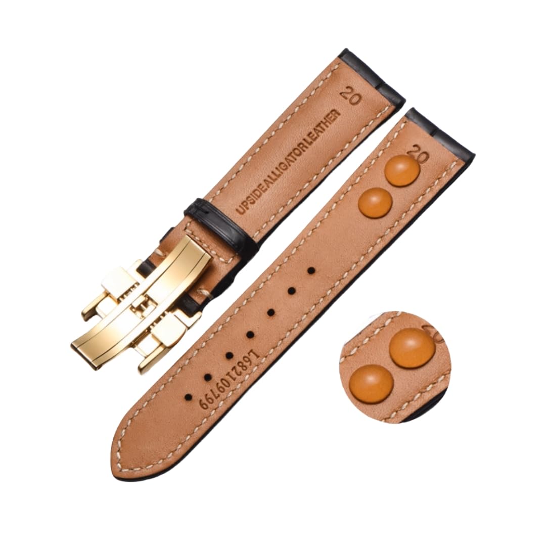 Bracelet en Cuir Authentique Souple Fermoir Papillon Bracelet en Cuir Remplacement Accessoires Réparation pour LONGINES Master Collection