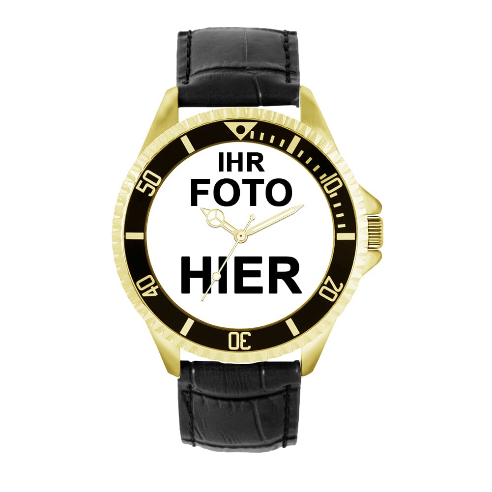 Personalisierte gravierbare Fotogeschenke für Männer und Jungen, Uhr mit analogem Quarzwerk, maßgeschneiderte Uhr