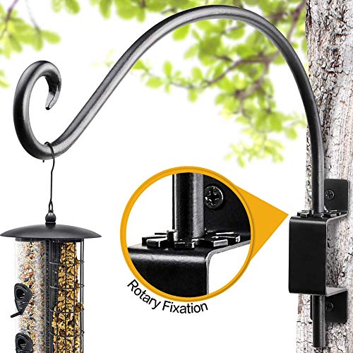 AJART Bird Feeder Hanger of Swivel Hanging Plant Bracket for Outdoor(16 inch/Black) More Suitable for Outside birdhouses Plant Hooks