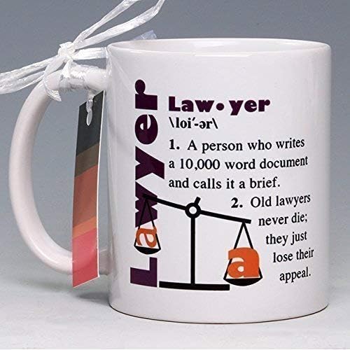 11 oz. Personalized Whimsical Ceramic Lawyer Coffee/Tea Mug ~ Can be customized