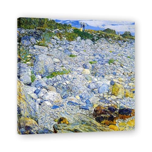 Tableaux Impressionnistes Childe Hassam - Plage rocheuse Appledore Toile 60x60cm Cadre Interne