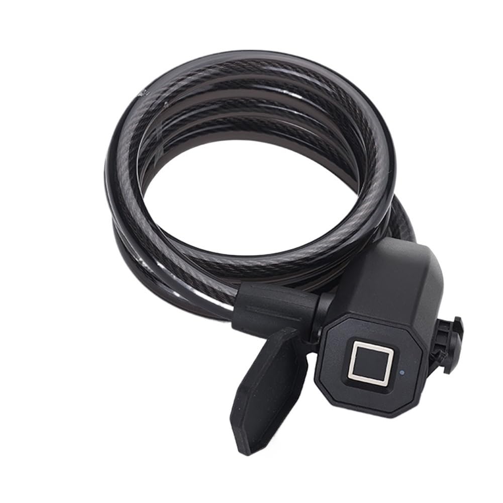 Candado de bicicleta con huella dactilar, antirrobo y carga USB, 1200 mm de largo, biométrico