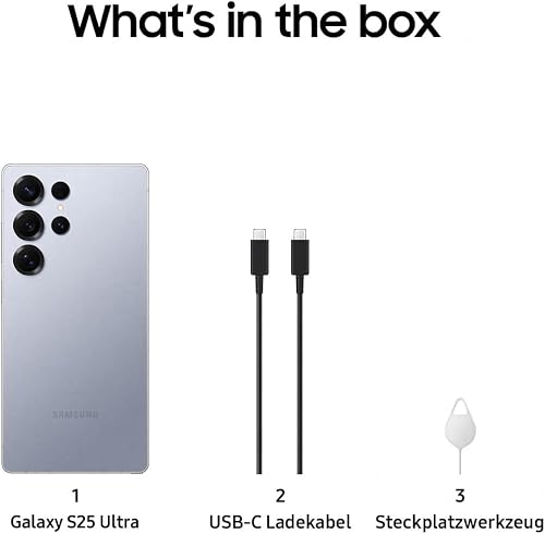 Samsung Galaxy S25 Ultra 5G Smartphone Dual-SIM RAM 12 GB / Interner Speicher 256 OLED-Display 6.9" 3120 x 1440 Pixel 120 Hz 4x x Rückkamera 200 MP 50 10 front camera titanium silverblue - 6