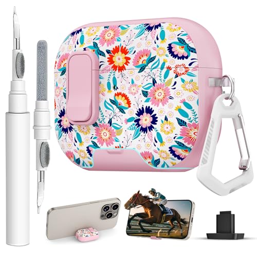Image of for AirPods Pro 3 Case with Lock & Phone Stand,Cute Floral Pattern Style