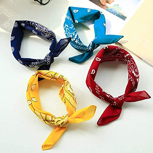 Bandana Kopftuch ,6 Farben 100% Baumwolle Neckerchief Paisley Muster,6er Halstuch Biker Nikki Tuch Haar Schal Vierecktuch für Damen und Herren