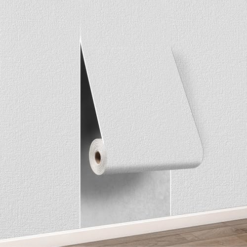 Takezuaa 1 Roll Self Adhesive Thermal Wallpaper 3mm Thick White Textured Peel and Stick Wallpaper PE Foam for Ceilings Bedroom Livingroom Waterproof Damp Proof for Bad Cold Walls 50cmx2.8m