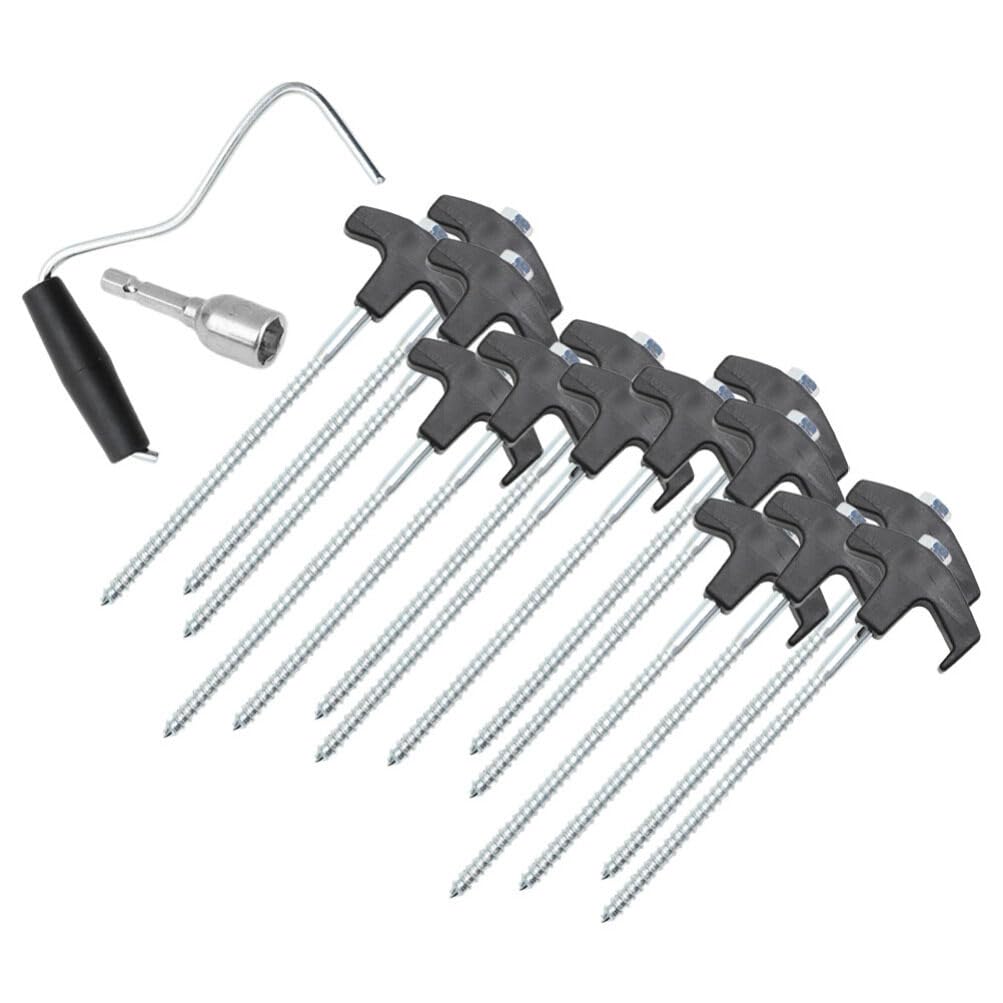 Set Picchetti per Tenda in Acciaio, 22 Pezzi, Nero