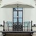 Half Umbrella Outdoor Patio Shade - 9 ft Patio Umbrella with Easy Crank - Small Canopy for Balcony, Table, or Deck by Pure Garden (Tan)