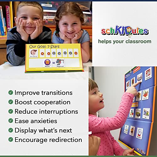 SchKIDules Magnetic Visual Schedule & Progress Chart for School, w/123 Magnets & a 2-Sided 18” Folding Board for Daily Schedules, Positive Behavioral Supports, Special Ed, Preschool, ADHD & Autism - Image 5