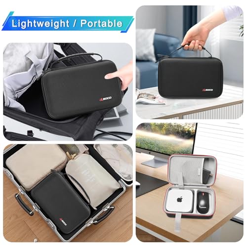 Funda portátil para Apple Mac Mini M5 (2026), M4/M4 Pro (2024) - Solo funda, fabricada en poliéster y EVA de alta densidad, con cierre de cremallera YKK y dos compartimentos miniatura 6