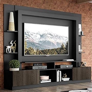 Rack Estante com Painel Tv 65" e 2 portas Oslo Multimóveis Preto/tenerife