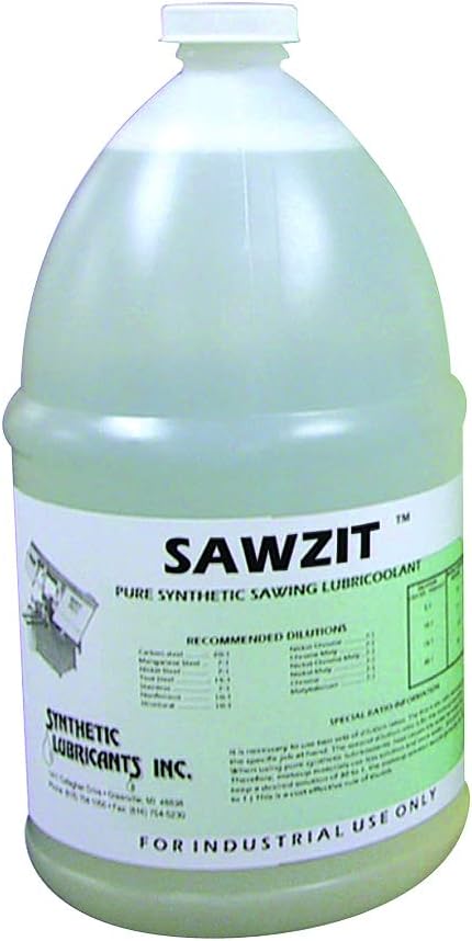 Sawzit, 1 Gallon Pail of Cutting Fluid, Tapping and Tap Fluid is Transparent Pure Synthetic Sawing Lubricoolant for Metalworking – Machining & Finishing