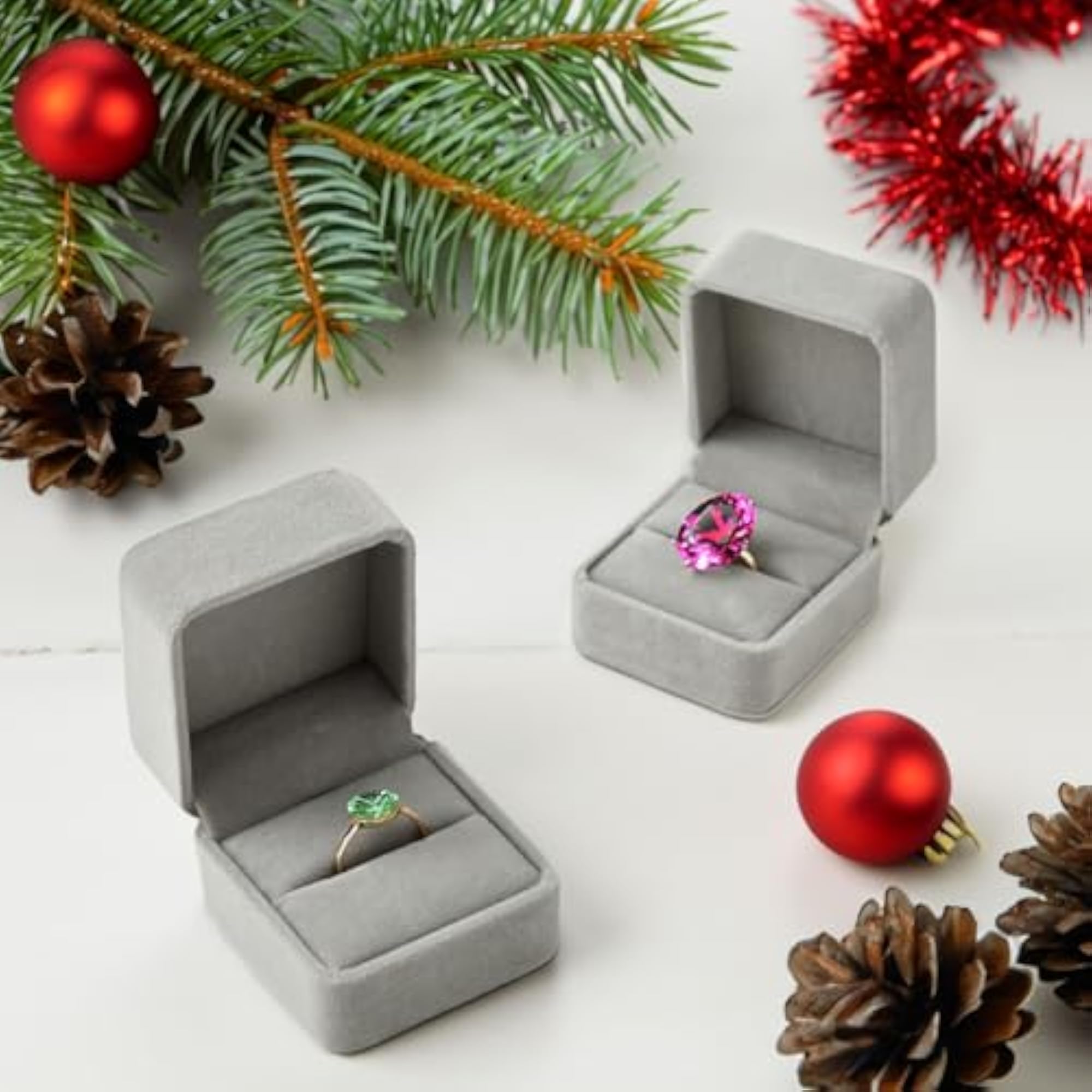 Velvet Jewelry Box Rounded Flannel Ring Box