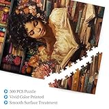 African American Jigsaw Puzzles for Adults 500 Pieces Black Women Wooden Puzzle Black Women Reading Book Puzzle for Family Activity Friends Educational Challenging Fun Game Book Lovers Gifts