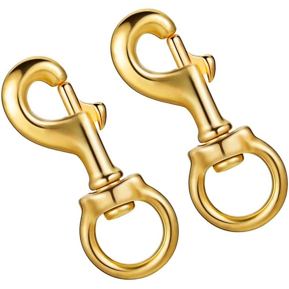 Bontannd Gold 2Pcs Flagpole Mounting Rings Flag Pole Clip Flagpole Snap Hooks With Swivel Eyelet Halyard Rope Attachment Clips For Flag Pole,