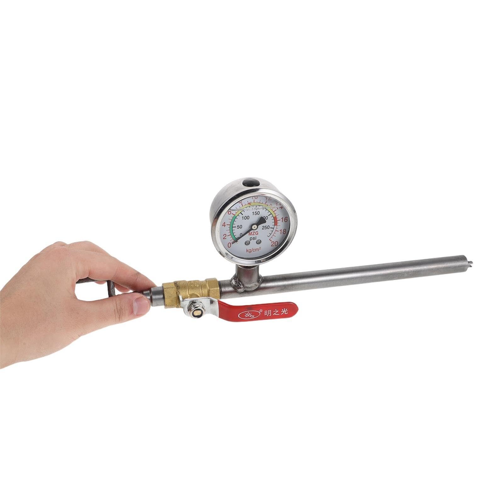 Tige de Gonflage Robuste pour Pneus de Véhicule avec Manomètre Numérique | Métal, Interface Large, Contrôle Précis Pression, Usage Extérieur et Entretien Quotidien
