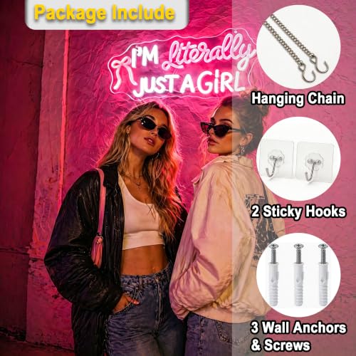 Image of I'm Literally Just A Girl Neon Sign for Wall Decor Light Up Sign Led Signs for Room Party Home Wall Decor USB Powered