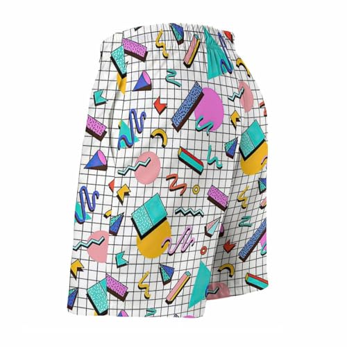 Mens 80s 90s Retro Swim Trunks Quick Dry Beachwear Sports Board Shorts with Mesh Lining4