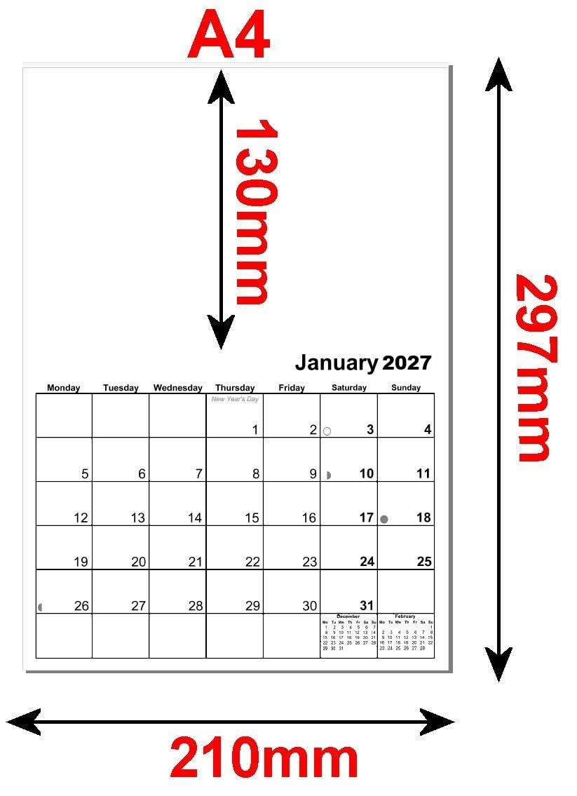 Blank Calendar 2027 - A4 or A3 (A4)