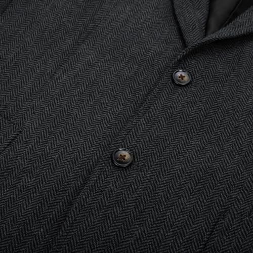 Image of PJ PAUL JONES Mens Herringbone Blazer Vintage Tweed Wool Blend Sport Coat Jacket