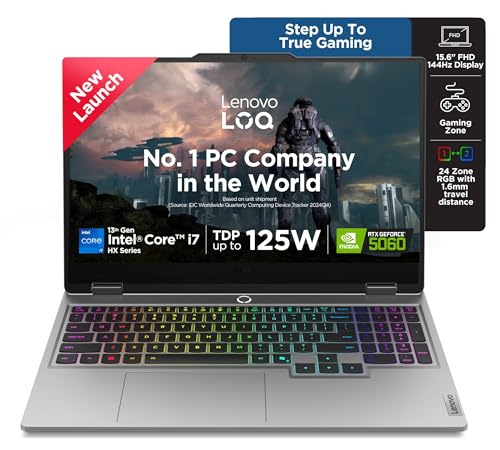 Image of Lenovo LOQ 2025 Intel Core i7-13650HX | NVIDIA RTX 5050 8GB (16GB RAM /1TB SSD /144Hz Refresh Rate /440 AI TOPS /15.6 inch (39.6cm) /Windows 11 /Office 2024 /3 Mon.Game Pass /Grey /2.4Kg), 83JE010SIN